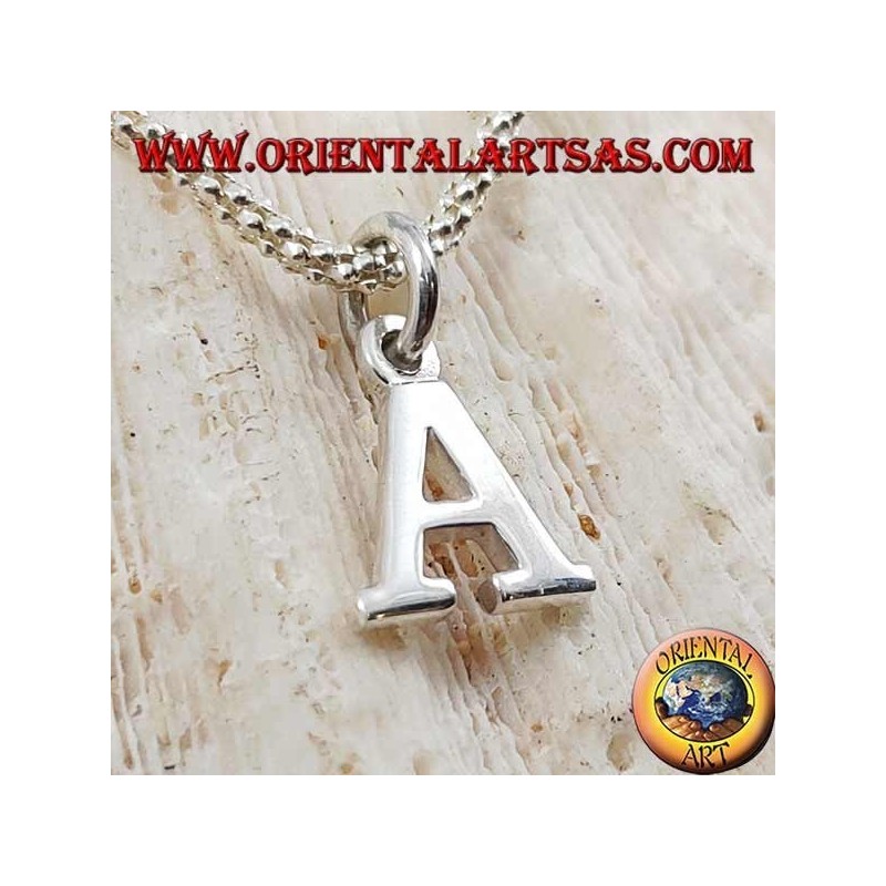 Silver pendant, initial capital letter (medium)