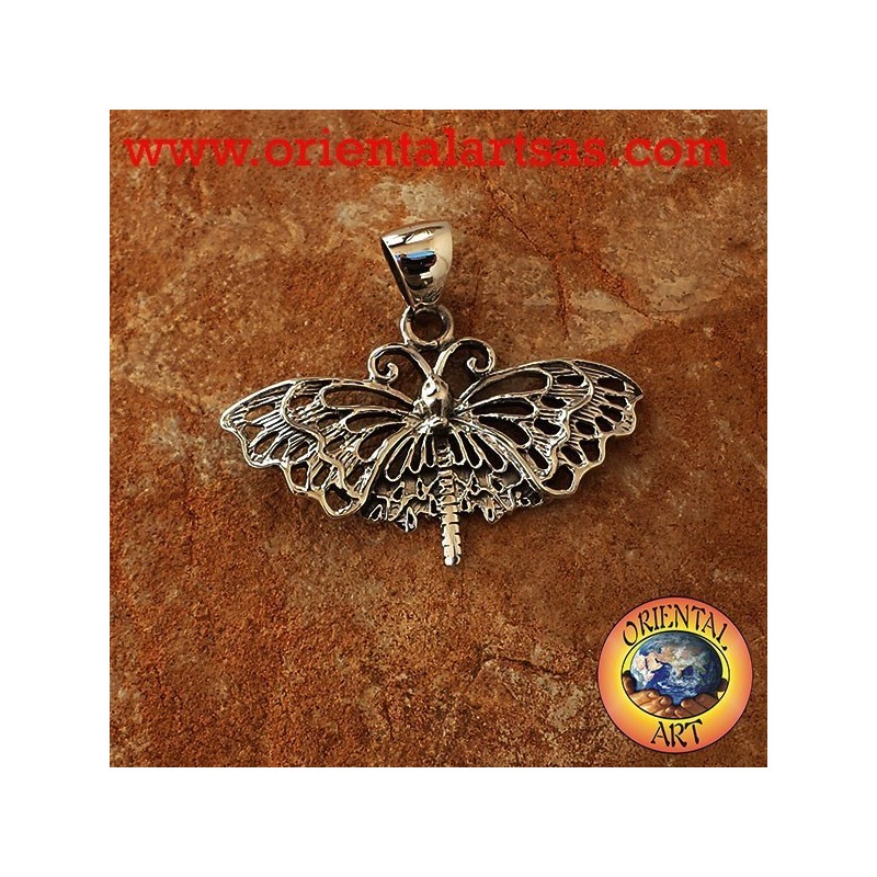 Ciondolo Farfalla Monarca in argento