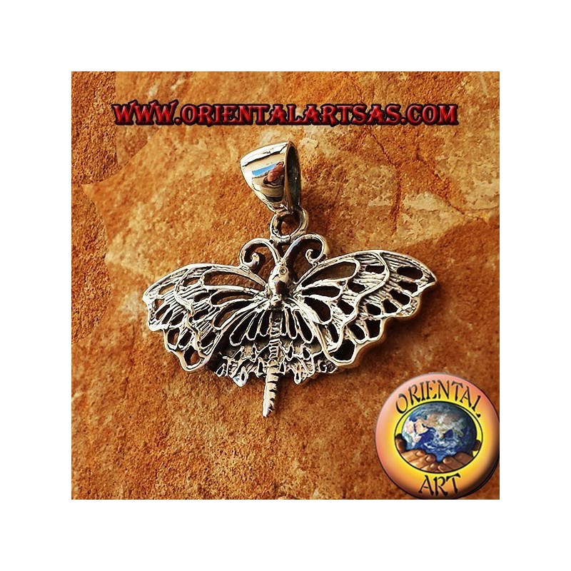 Ciondolo Farfalla Monarca in argento
