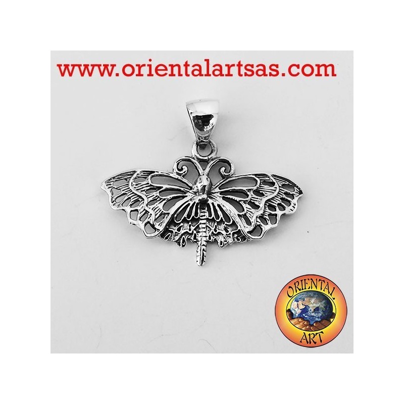 Ciondolo Farfalla Monarca in argento