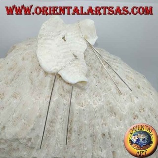 Silver chain earrings with straight bar hanging on both sides