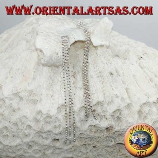 Silberne Schmetterlingsohrringe mit dreifacher 6 cm Schusskette