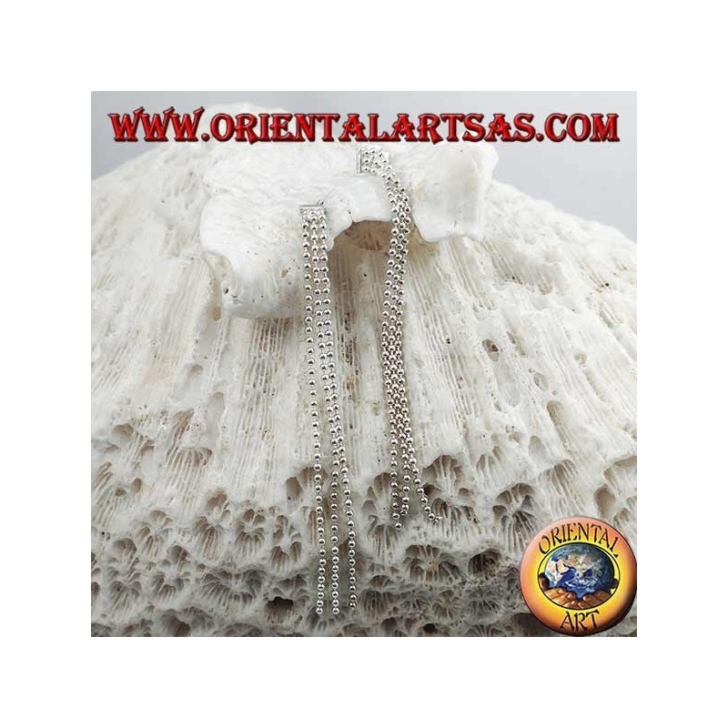 Silberne Schmetterlingsohrringe mit dreifacher 6 cm Schusskette