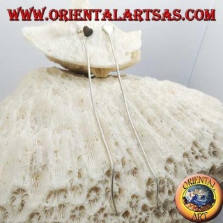 Orecchini in argento a farfalla con cuore a lobo e catenina stile snake da 10 cm