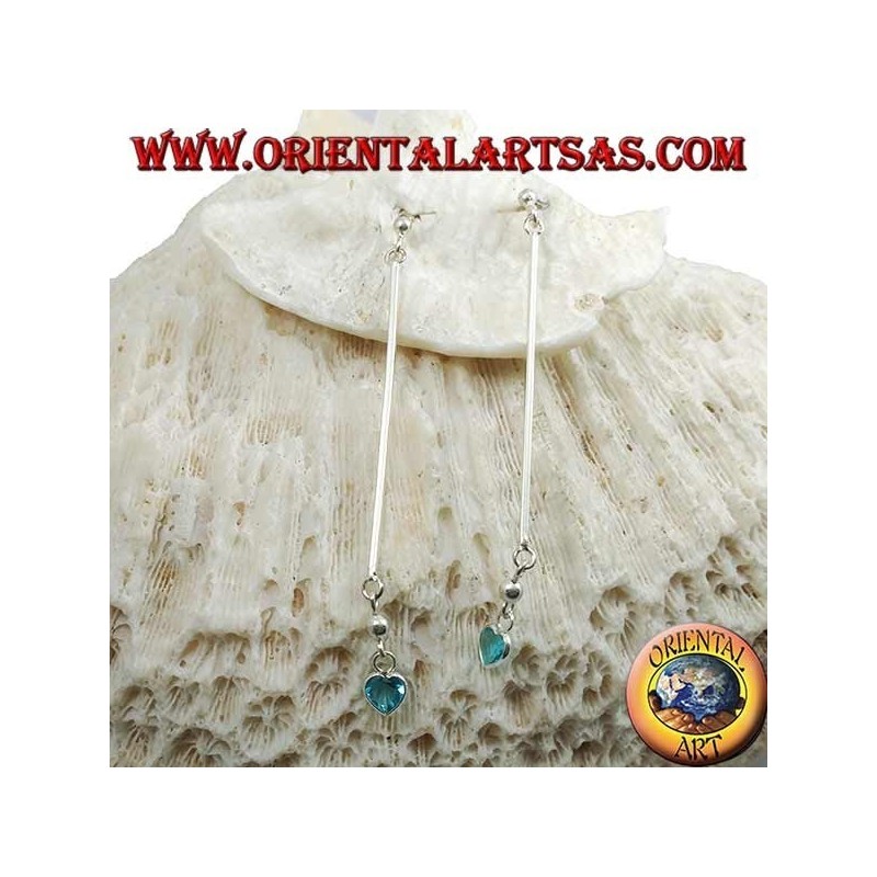 Silberne Schmetterlingsohrringe mit Bar und himmlischem Herzzirkon 6 cm Anhänger