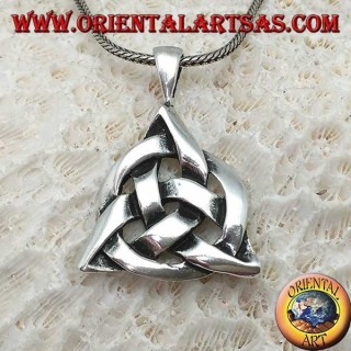 Silberanhänger Triquetra mit dem kosmischen Kreis, Tyron-Knoten