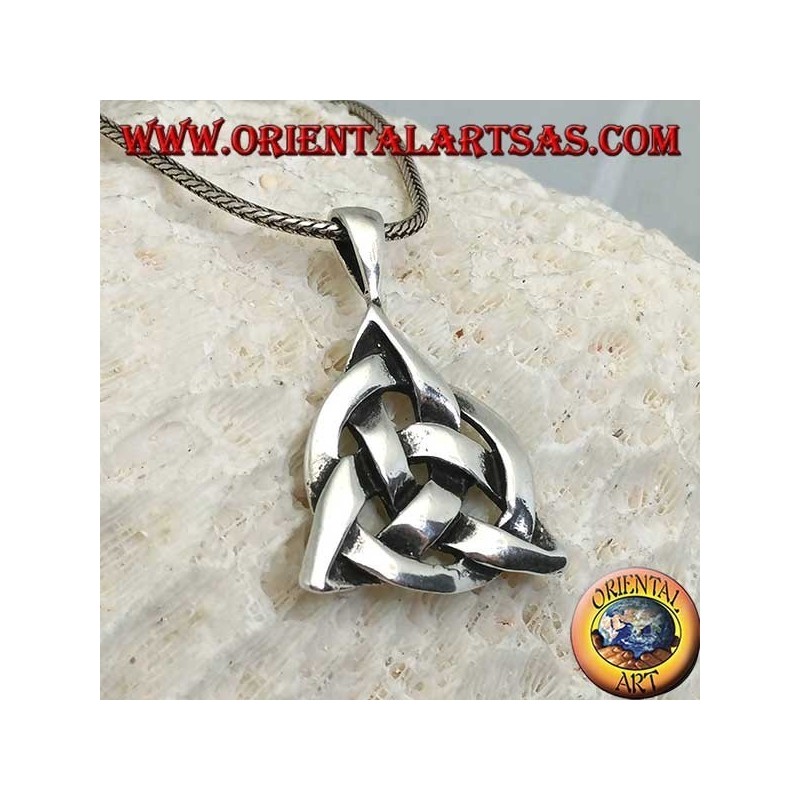 Ciondolo in argento Triquetra con il cerchio cosmico, nodo di tyrone