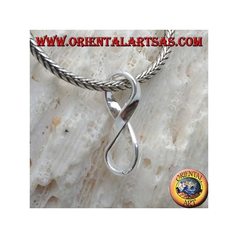 Pendentif en argent, symbole de noeud infini sans crochet