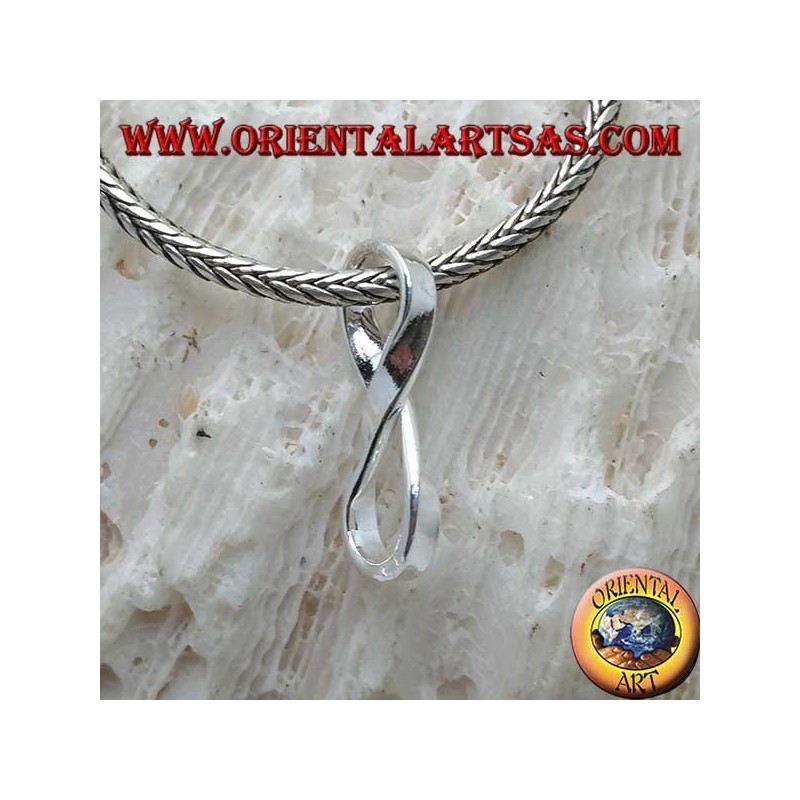Pendentif en argent, symbole de noeud infini sans crochet