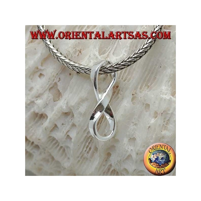 Silver pendant, infinity knot symbol without hook