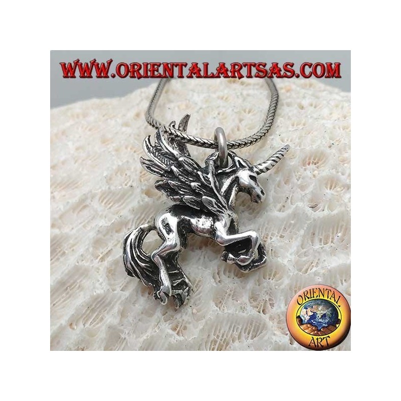 silver pendant Pegasus dimensional