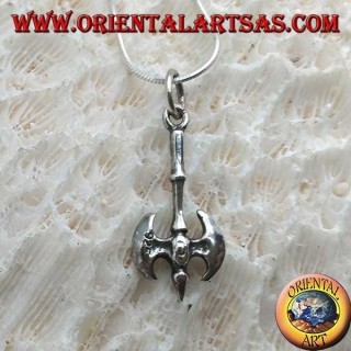 Pendentif en argent, Labrys ou hache médiévale à deux têtes