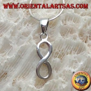 Colgante de plata, el símbolo del infinito vertical.