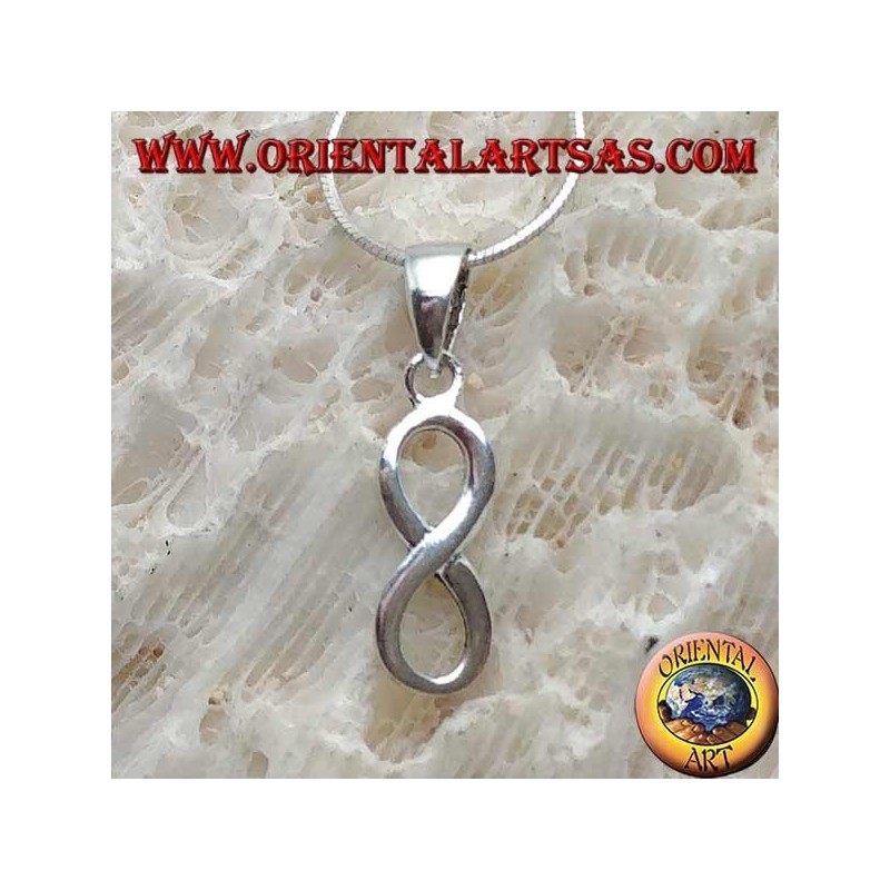 Colgante de plata, el símbolo del infinito vertical.