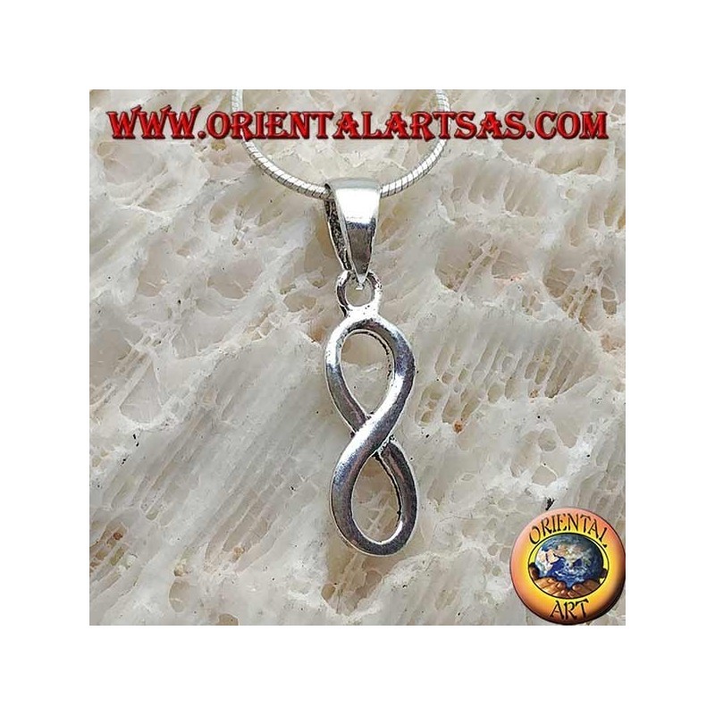 Silver pendant, the vertical infinity symbol