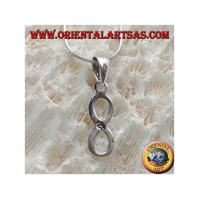 Silver pendant, the vertical infinity symbol