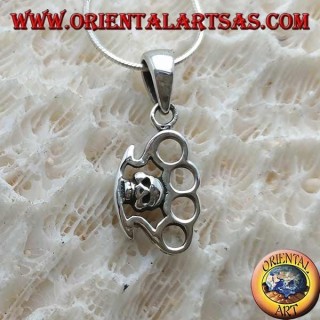 Pendentif en argent en forme de truelle avec crâne