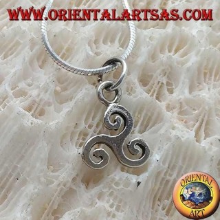 Pendentif en argent, triskelion ou simple triskele classique (petit)