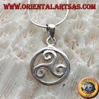 Silver pendant, triskelion or simple triskele in the cosmic circle (small)