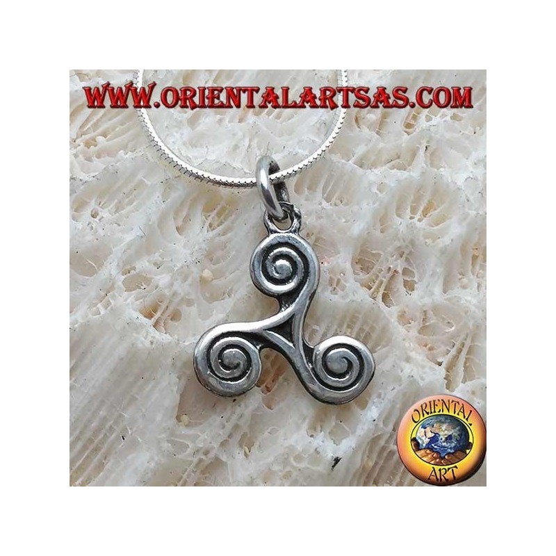 Pendentif en argent, triskelion ou triskelion avec pointes spirales