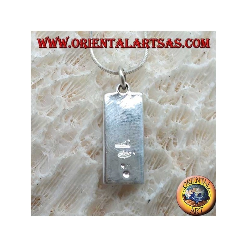 Silver pendant, plate with Chinese ideograms "luck, long life and prosperity"