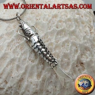 Silver pendant, mobile fish