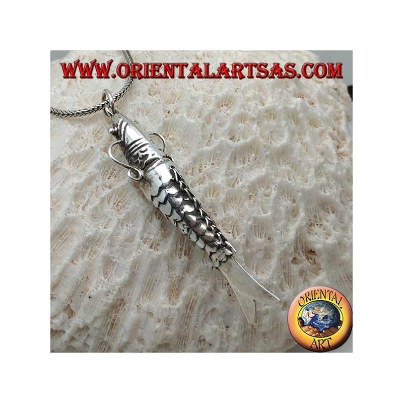 Pendentif en argent, poisson mobile