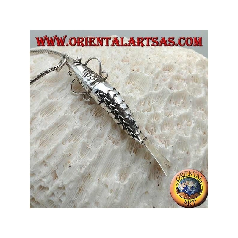 Pendentif en argent, poisson mobile