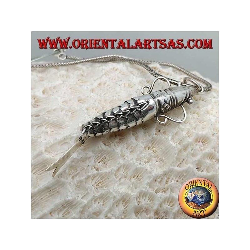 Ciondolo in argento, pesce mobile