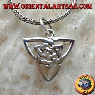 Silver pendant, double inverted braided Tyrone knot