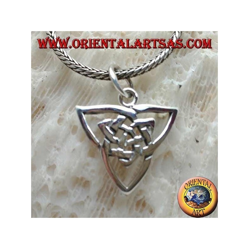 Silberanhänger, doppelt gedrehter Tyrone-Knoten verkehrt herum