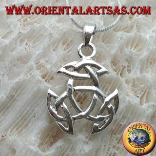 Pendentif en argent, nœud Tyrone avec nœud celtique sur chaque pointe