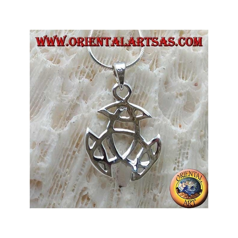 Pendentif en argent, nœud Tyrone avec nœud celtique sur chaque pointe