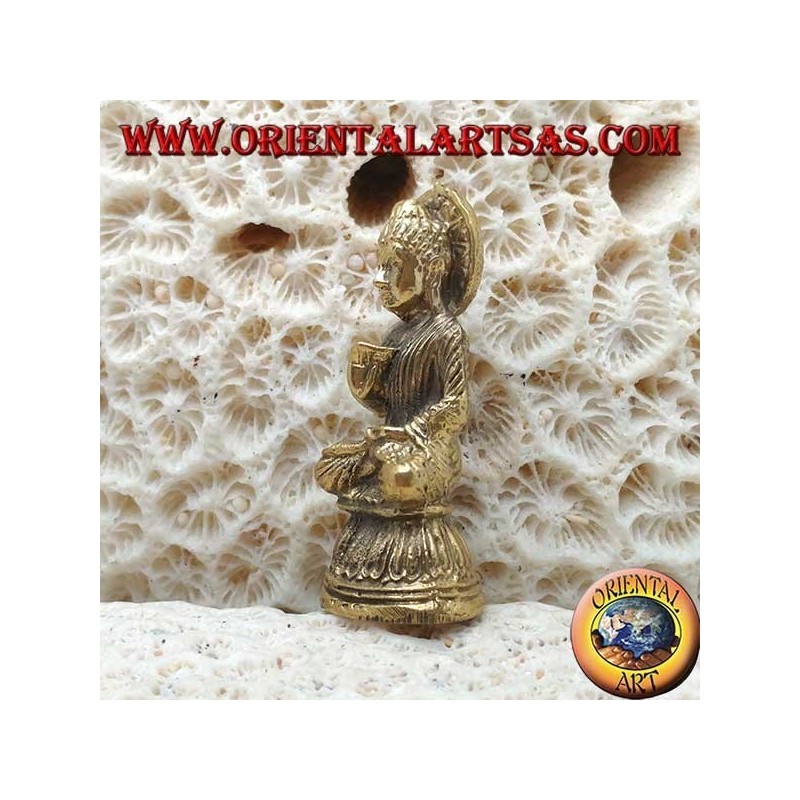 Buddha sculpture "Paryankasana Mudra - symbol of serenity" with brass halo (small)