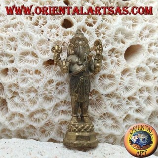 Ganesh escultura "el dios elefante" de pie, latón (pequeño)