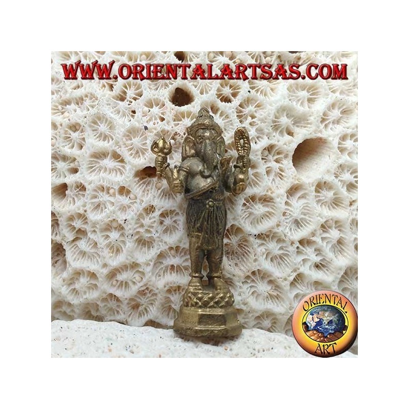 Ganesh Skulptur "der Elefantengott" stehend, Messing (klein)