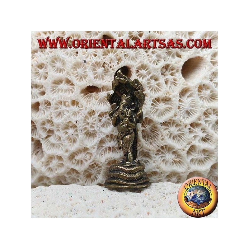 Ganesh sculpture "the elephant God" with five-headed cobra, made of brass (small)