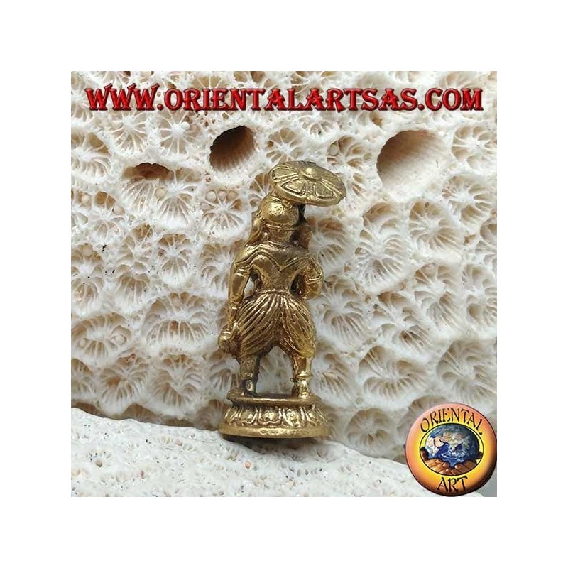 Ganesh sculpture "the elephant God" standing with umbrella, brass (small)