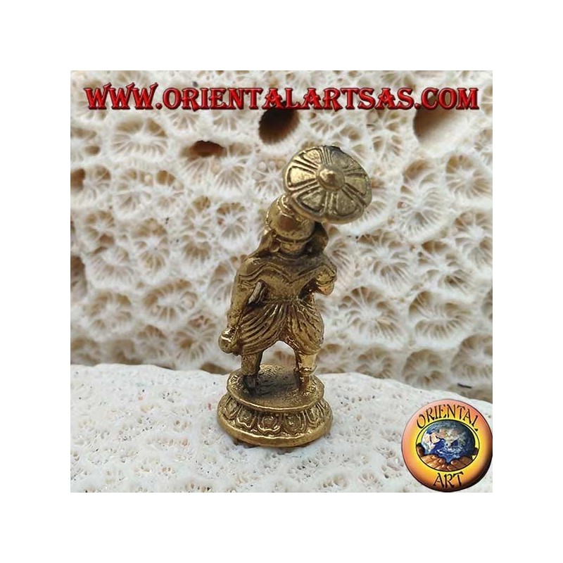 Ganesh sculpture "the elephant God" standing with umbrella, brass (small)