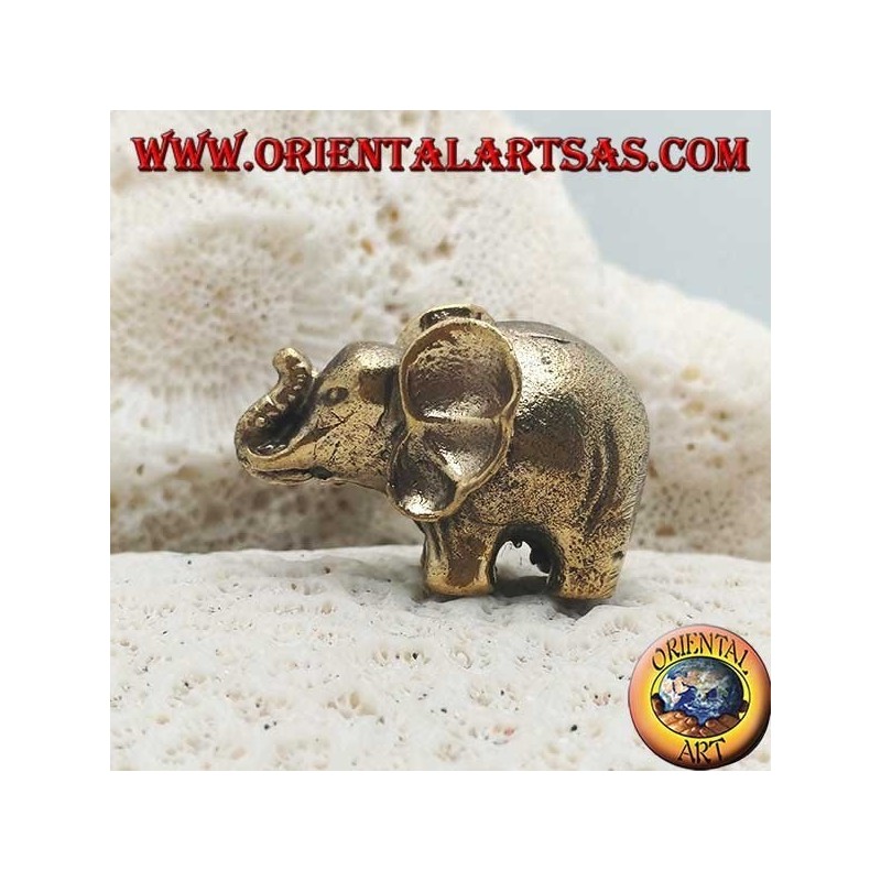 Thai elephant sculpture with large brass ears (small)