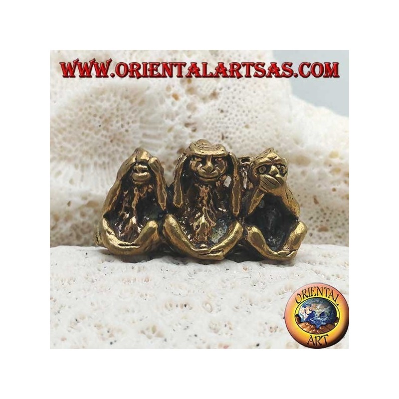 Brass sculpture "the three wise monkeys" (small)