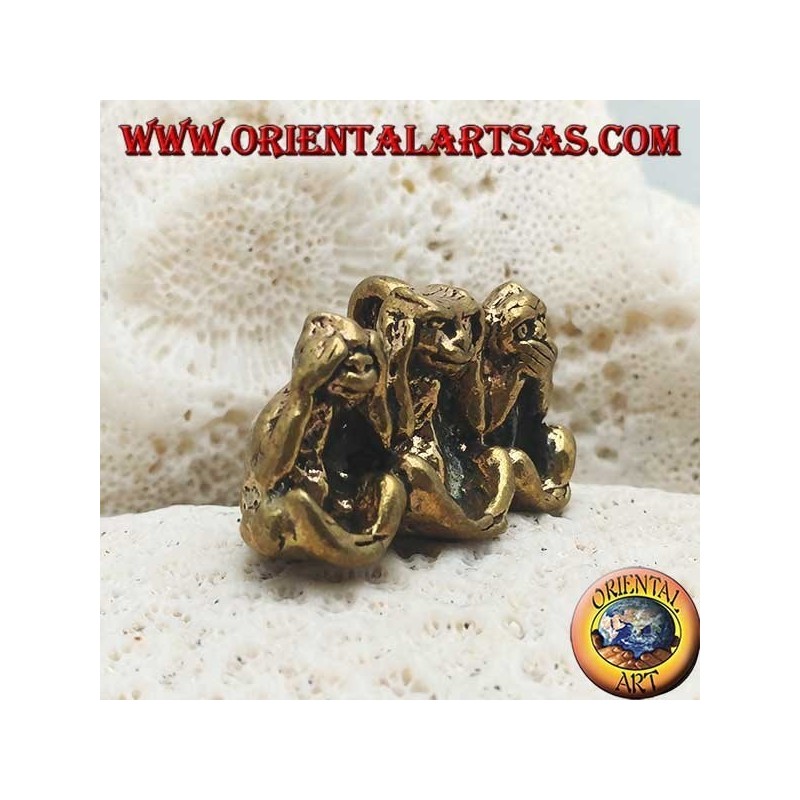 Brass sculpture "the three wise monkeys" (small)