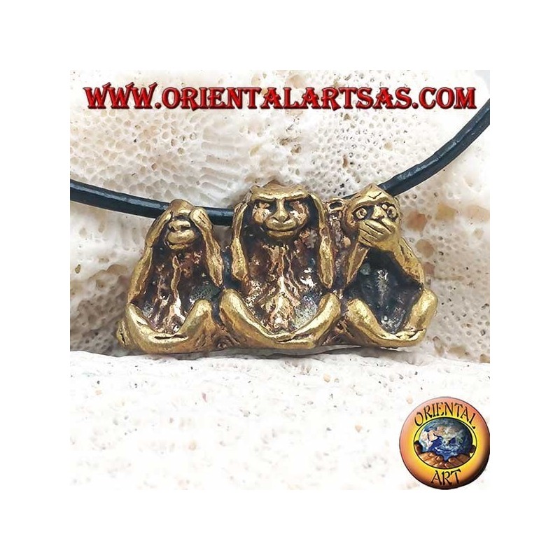 Brass sculpture "the three wise monkeys" (small)