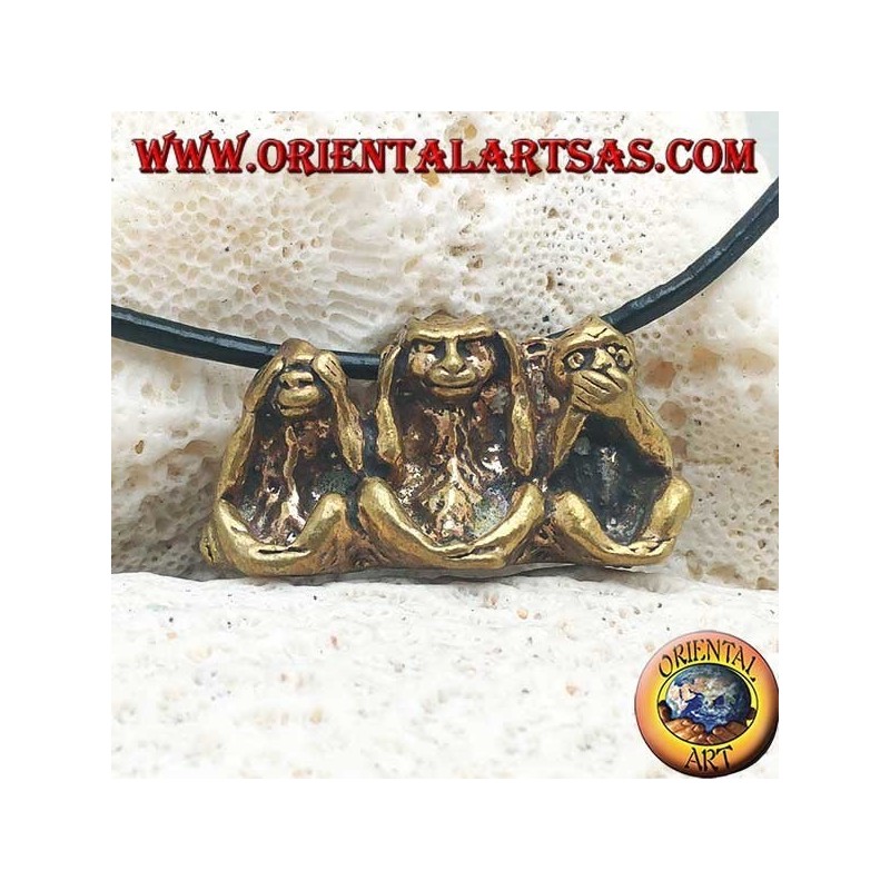 Sculpture en laiton "les trois singes sages" (petit)