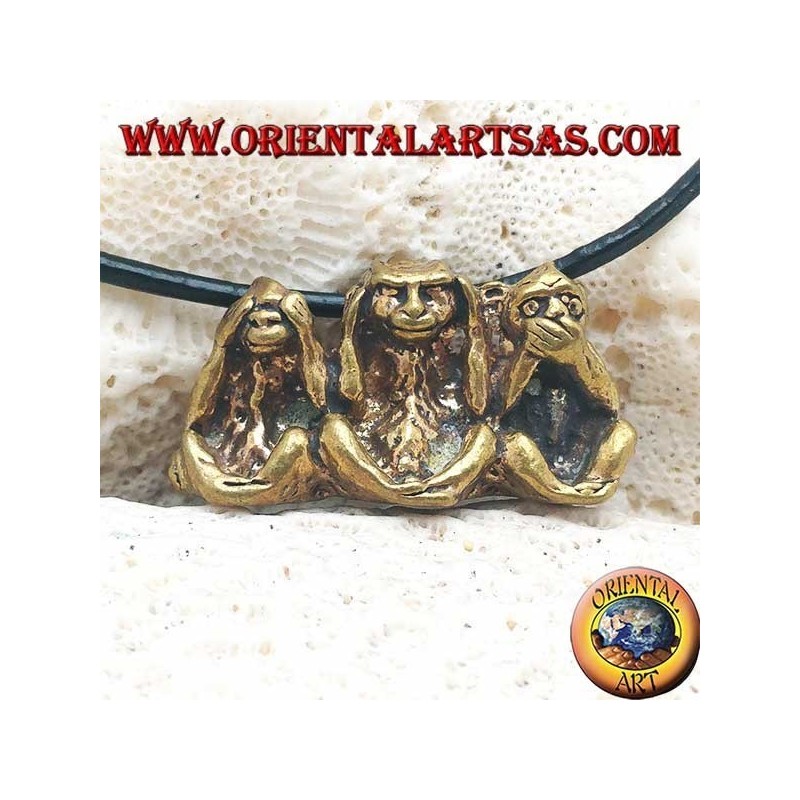 Brass sculpture "the three wise monkeys" (small)