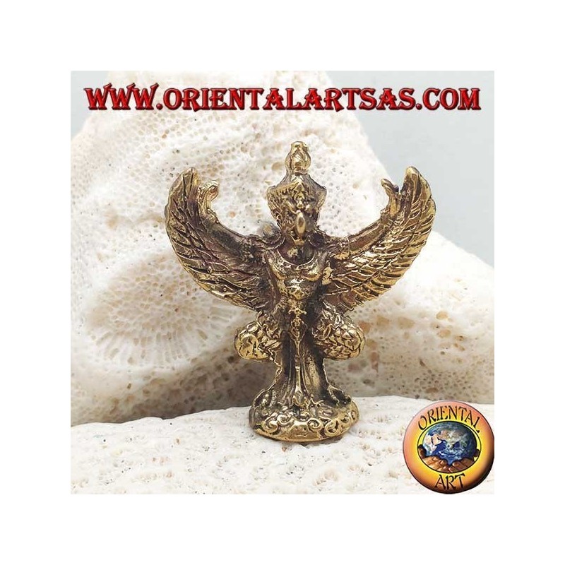 Scultura Garuda "dio del Sole", rè degli uccelli e messaggero degli dei, in ottone (piccola)