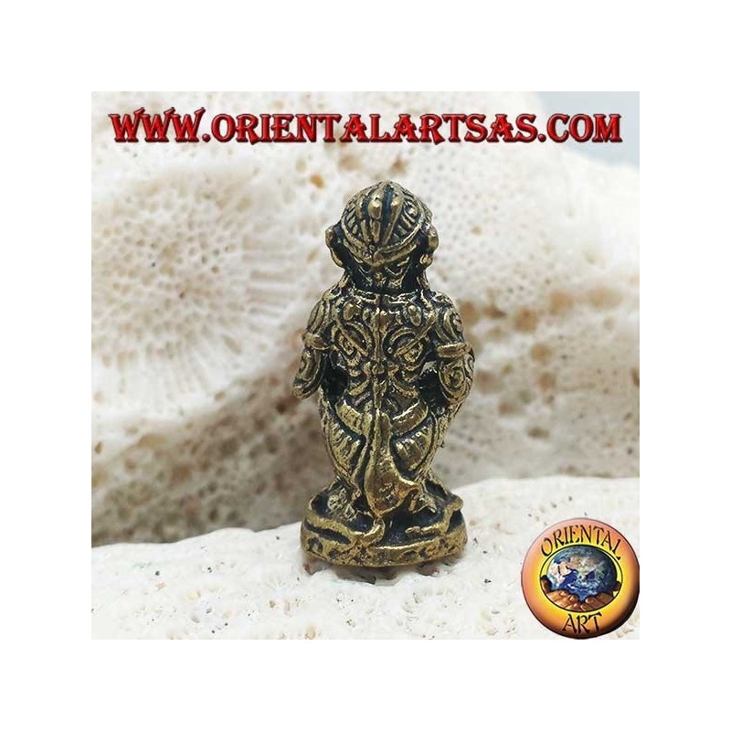 Hanuman sculpture "the monkey god", symbol of strength, perseverance and devotion, thai brass pose (small)