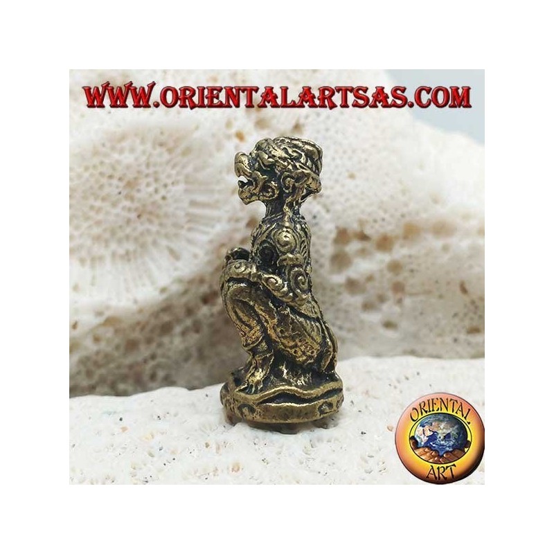 Hanuman sculpture "the monkey god", symbol of strength, perseverance and devotion, thai brass pose (small)