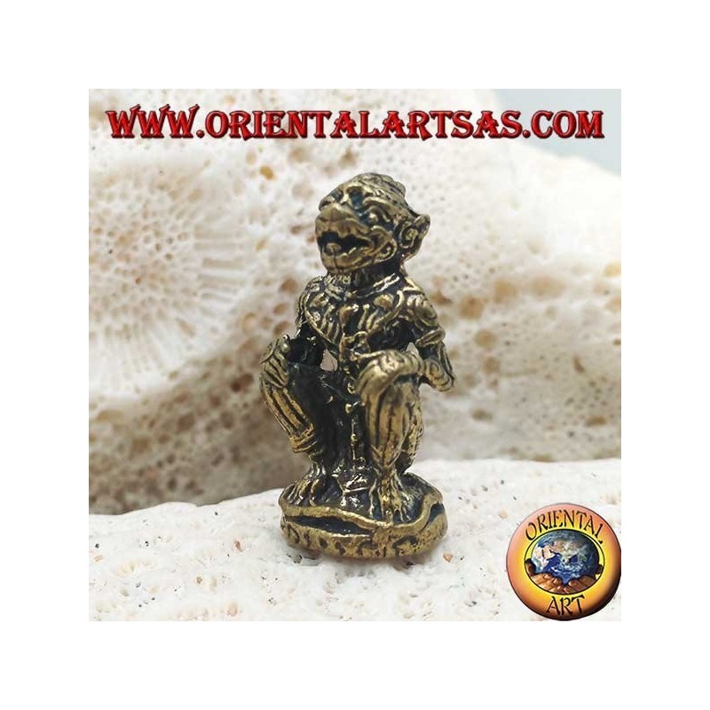 Hanuman-Skulptur "Der Affengott", Symbol für Stärke, Ausdauer und Hingabe, thailändische Messingpose (klein)