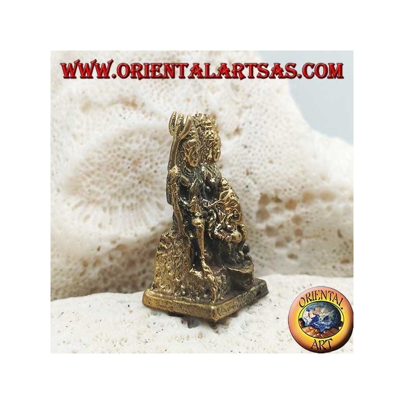 Skulptur der Familie mit Ganesh "der Elefantengott", "Parvati" und "Siva" (Shiva) in Messing (klein)